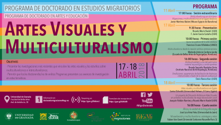 Cartel "Artes visuales y multiculturalismo"