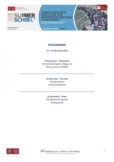 Cartel "summer school cicp"
