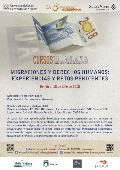 Cartel “Cursos de Verano de la Universidad de Alicante 'Rafael Altamira'“