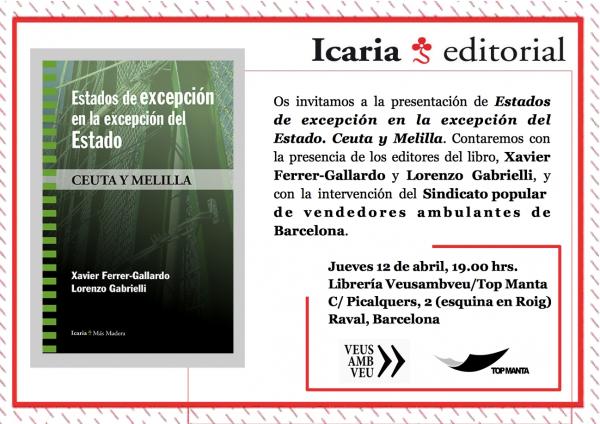 Cartel "Estados de excepción en la excepción del Estado. Ceuta y Melilla"